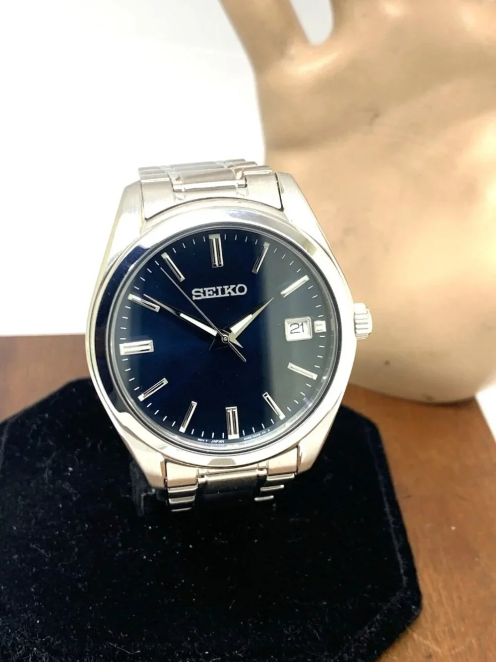 Seiko Men's Watch SUR309 Quartz Blue Dial Date Silver Stainless Steel 40mm